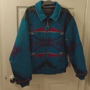 Rare turquoise Pendleton wool jacket vintage 80s